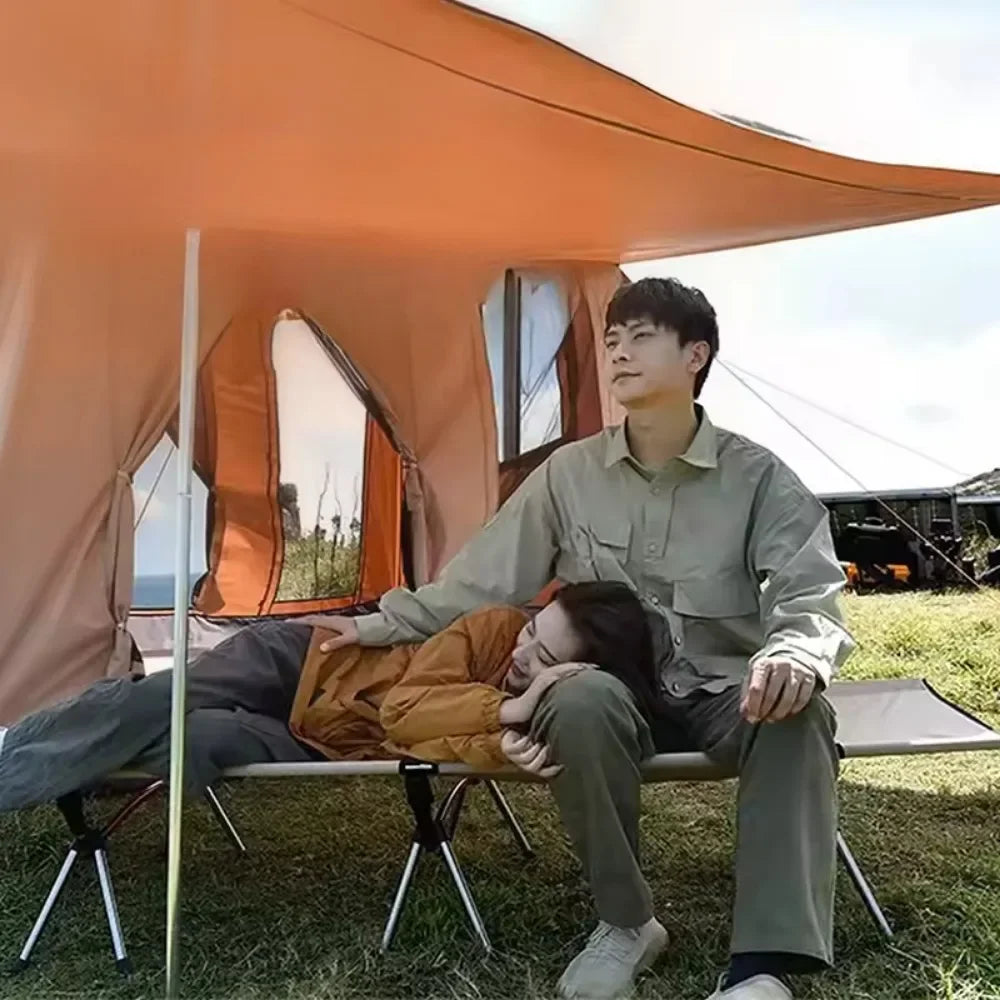 Camping Cot Outdoor Exquisite Camping Folding Bed Lightweight and Portable Car Picnic High and Low Dual-use Durable Marching Bed