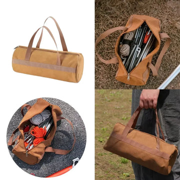 Camping Tools Storage Bag Large Capacity Cylinder Design Portable Organizer for Outdoor Camping Accessories Gear Storage Pouch